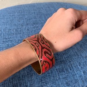 Brass Red and Pink Lucky Brand Bangle